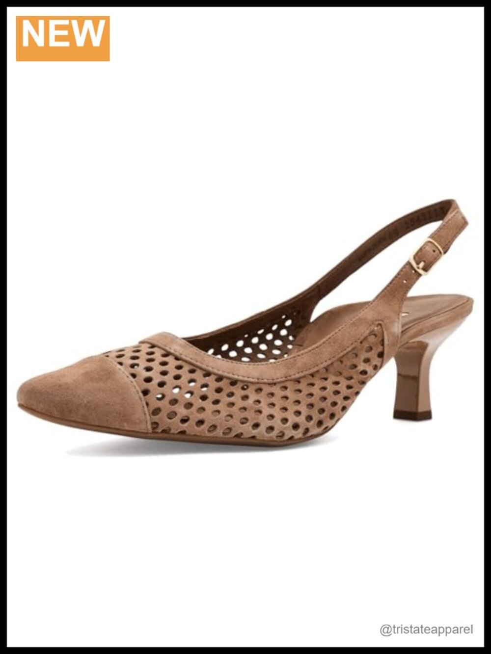 Suede Slingback Kitten Heel Pointed Toe Semi Formal Sandal